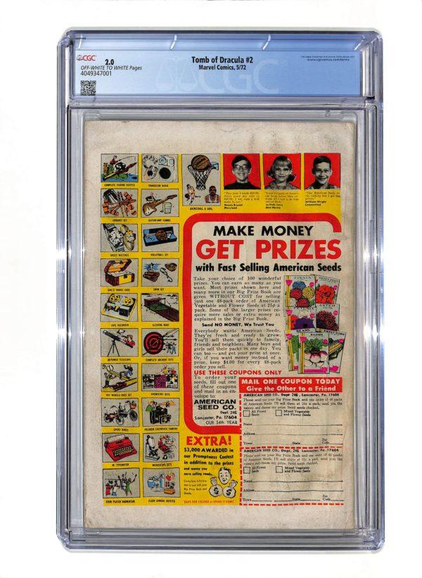 Tomb of Dracula #002 CGC 2.0