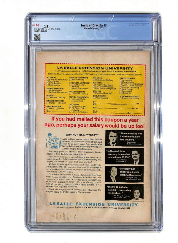 Tomb of Dracula #003 CGC 2.5
