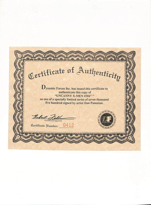Uncanny X-Men #304 Signed