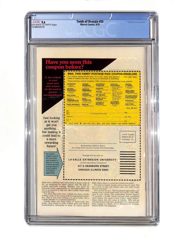Tomb of Dracula #035 CGC 9.6